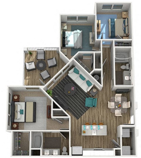 a bedroom with a bed and a chair in a room